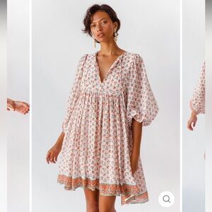 New with tags! Daughters of India Kyra Mini Dress in Coral, size Small